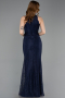 Long Navy Blue Dantelle Evening Dress ABU5987