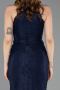 Long Navy Blue Dantelle Evening Dress ABU5987