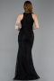 Long Black Dantelle Evening Dress ABU5987