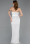 Long White Beaded Evening Dress ABU5988