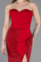 Long Red Beaded Evening Dress ABU5988