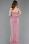 Long Powder Color Beaded Evening Dress ABU5988