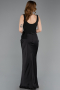 Long Black Satin Prom Gown ABU5990