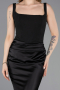 Long Black Satin Prom Gown ABU5990