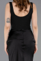 Long Black Satin Prom Gown ABU5990