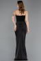 Black Long Satin Mermaid Evening Gown ABU5820