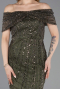 Midi Olive Drab Beaded Party Dress ABK2592
