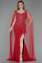 Red Long Stony Evening Dress ABU5751