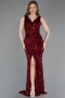 Burgundy Long Evening Dress ABU5281