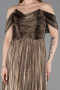 Copper Long Chiffon Cocktail Dress ABU5283