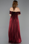 Burgundy Long Chiffon Cocktail Dress ABU5283