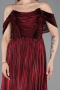 Burgundy Long Chiffon Cocktail Dress ABU5283