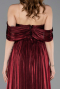 Burgundy Long Chiffon Cocktail Dress ABU5283