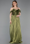 Pistachio Green Long Chiffon Cocktail Dress ABU5283