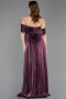 Plum Long Chiffon Cocktail Dress ABU5283