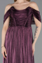 Plum Long Chiffon Cocktail Dress ABU5283