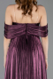 Plum Long Chiffon Cocktail Dress ABU5283