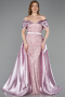 Powder Color Long Beaded Evening Dress ABU5400