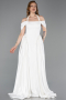 Long White Satin Evening Dress ABU5995