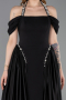 Long Black Satin Evening Dress ABU5995