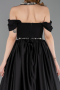 Long Black Satin Evening Dress ABU5995