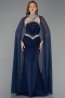 Navy Blue Long Mermaid Prom Dress ABU5866