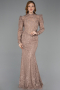 Copper Long Dantelle Evening Dress ABU5734