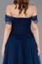 Long Navy Blue Dantelle Evening Dress ABU5996