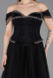 Long Black Dantelle Evening Dress ABU5996