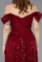 Midi Burgundy Beaded Party Dress ABK2594