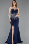Long Navy Blue Evening Dress ABU5997