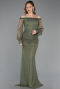 Olive Drab Long Dantelle Mermaid Prom Dress ABU5890