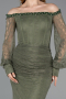 Olive Drab Long Dantelle Mermaid Prom Dress ABU5890