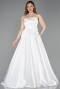 Long White Satin Evening Dress ABU5998