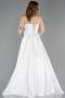 Long White Satin Evening Dress ABU5998