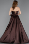 Long Brown Satin Evening Dress ABU5998