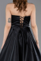 Long Black Satin Evening Dress ABU5998