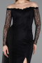 Long Black Dantelle Evening Dress ABU5999