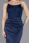 Long Navy Blue Satin Evening Dress ABU6000
