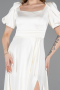 Long White Satin Evening Dress ABU6005