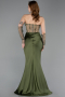 Olive Drab Long Satin Mermaid Evening Gown ABU5888