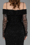 Long Black Dantelle Evening Dress ABU6004