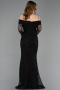 Long Black Dantelle Evening Dress ABU6004