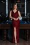 Burgundy Long Evening Dress ABU5281