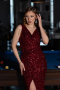 Burgundy Long Evening Dress ABU5281