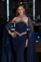 Navy Blue Long Mermaid Prom Dress ABU5866