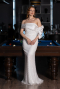 White Long Scaly Evening Dress ABU5529