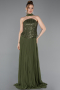 Long Olive Drab Chiffon Evening Dress ABU6011