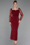 Burgundy Midi Cocktail Dress ABK2387