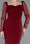 Burgundy Midi Cocktail Dress ABK2387
